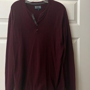 Rye Men's Deep Red Long Sleeve Henley
